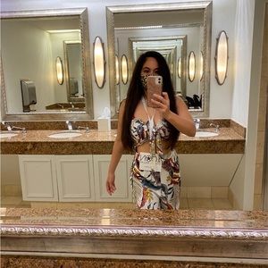 Medium matching two piece floral pantsuit